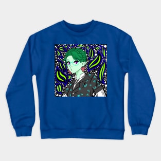 green elf with love and nature ecopop girl Crewneck Sweatshirt